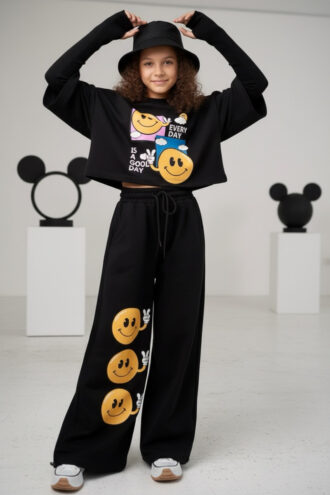 Komplet dla dziewczynki Every Day is Good Day czarny