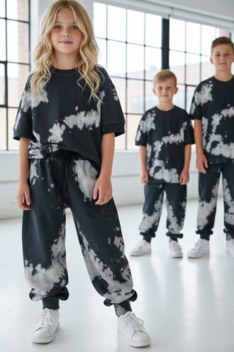 Komplet unisex Tie Dye bluzka i długie spodnie